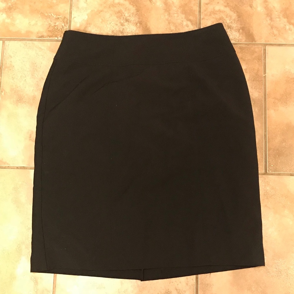 Black pencil skirt with split detail in back